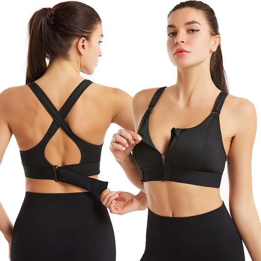 "Top Fitness con Estilo – Diseño Fashion con Bojo, Zíper Frontal y Tirantes Ajustables | Perfecto para Tu Look Deportivo"